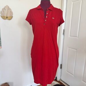 Lacoste Women's Red Polo Dress